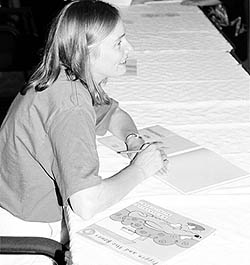 Johansen at book signing